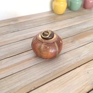 Pot - Petite Boite Artisanale, Bois & Laiton – Décoration Ethnique Chic, tribale