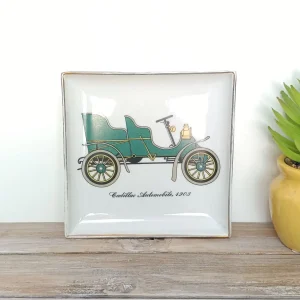 Coupelle Vide-Poche Porcelaine de Paris (1967) - Automobile Cadillac Vintage 1903 vert