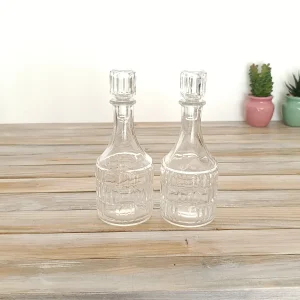 Duo huile & vinaigre en verre, fabriqués en France - élégant et vintage