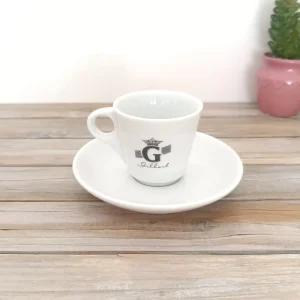 Lot de 6 Tasses à Café Professionnelles "Cafés Gilbert" en Porcelaine – Vintage Horeca