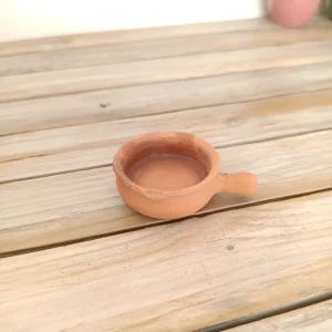 Mini bougeoir en terre cuite - en forme de caquelon, déco rustique