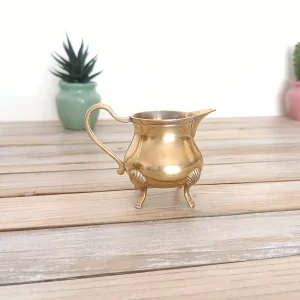 Mini Pot à Lait Ancien Laiton - patine dorée - Élégance Rétro Vintage