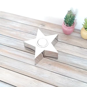 Bougeoir Étoile Design en Acier Chromé – Déco Noël & Contemporaine